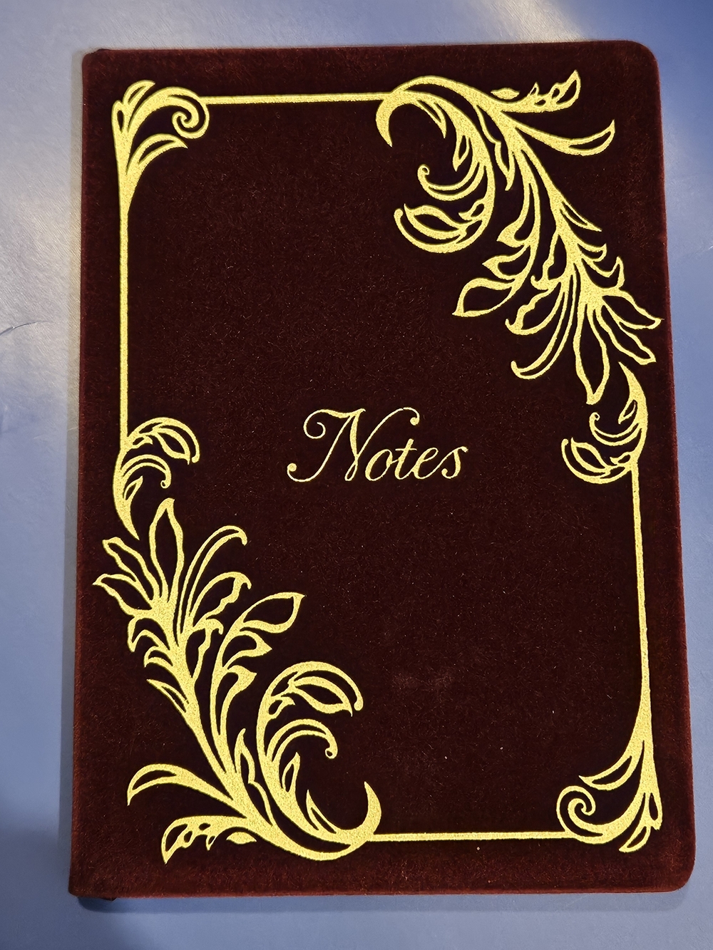 New Burgundy Velvet Lined Notebook